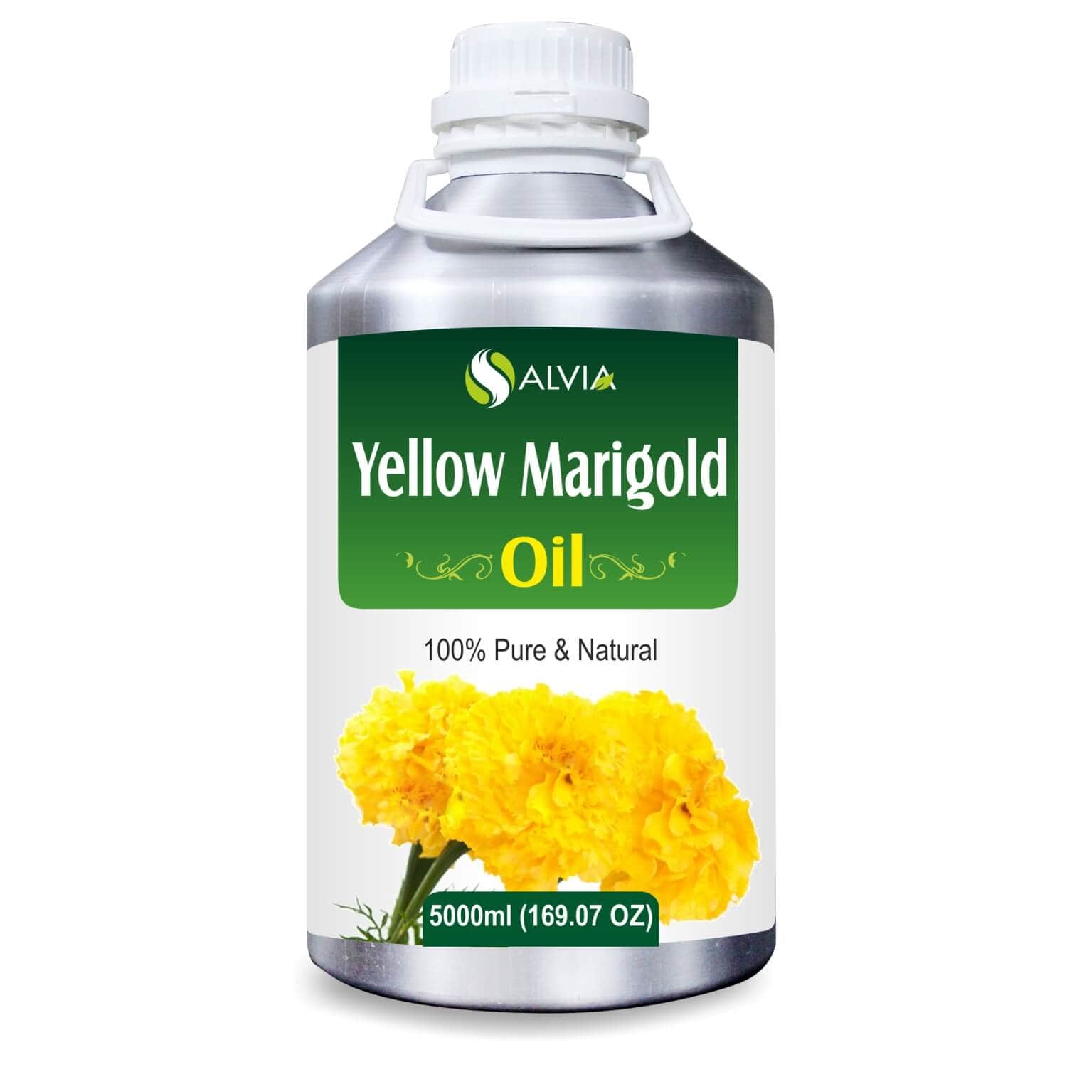 Salvia Natural Essential Oils 5000ml Yellow Marigold Oil (Calendula Officinalis) Essential Oil Solves Skin Rashes, Boosts Collagen, Firms The Skin, Hydrates Dry Skin, Heals Wounds & More